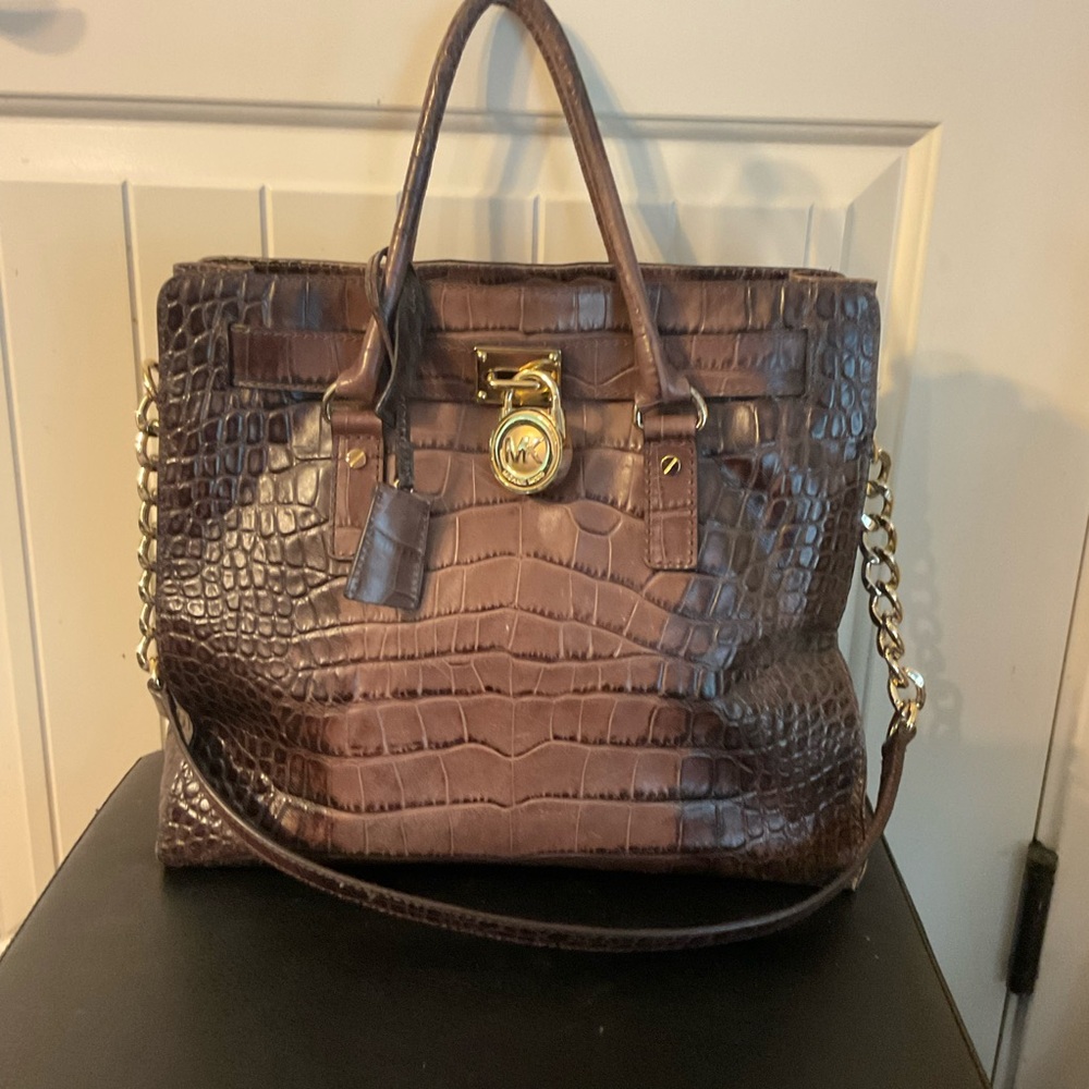 Micheal Kors crocodile embossed satchel